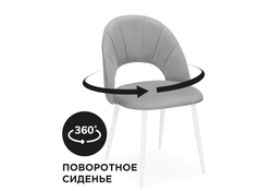 Стул на металлокаркасе Марвел крутящийся светло-серый / белый