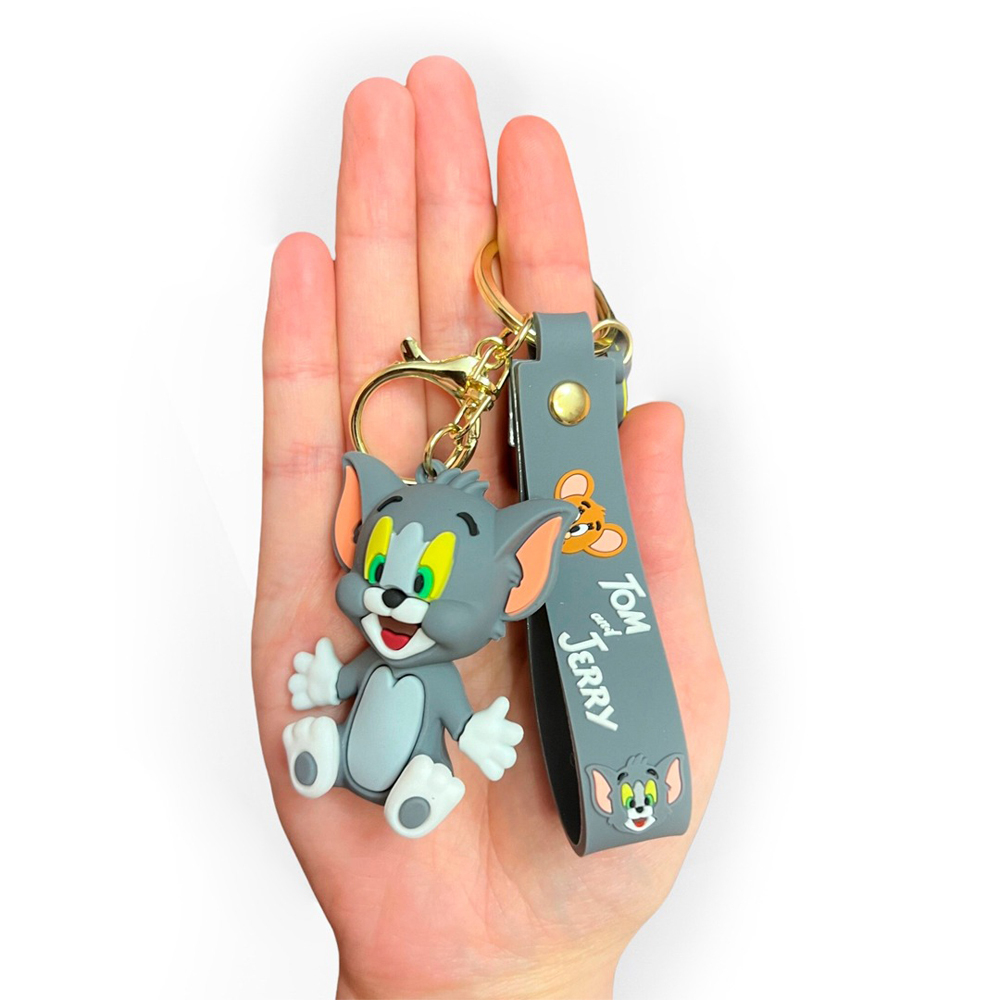 Брелок для ключей, NB-Nabil, серия "Кот и мышка", с силиконовым ремешком, 6 см