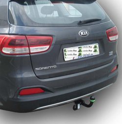Фаркоп(прицепное) Лидер-Плюс для KIA SORENTO PRIME 2015-2018 (дизель, бензин) / HYUNDAI SANTA FE 2015-2018 (дизель)(паспорт и сертификат в комплекте)(без электрики)K121-A