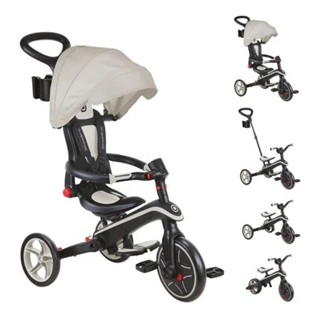 Велосипед-беговел Globber Trike Explorer Foldable 4 в 1 Taupe