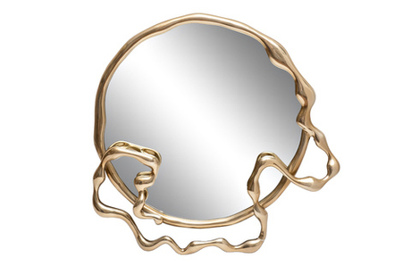 Зеркало декоративное круглое 77см Garda Decor Flow в золотой раме
