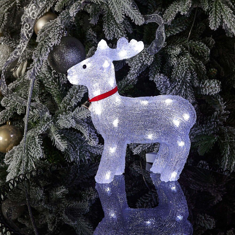 ULD-M3739-040-STA WHITE IP20 DEER Фигура светодиодная Олень. 36x32см. 40 светодиодов. Белый свет. Провод прозрачный. TM Uniel