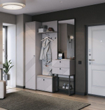 Прихожая с зеркалом комплект мебели Кашемир с консолю, 255х38х221 см