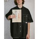 Рубашка БИЧ Джинсовая с Коротким Рукавом Черная