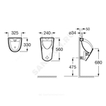 Писсуар настенный Chic в комплекте крепление и сифон Roca 35945L000