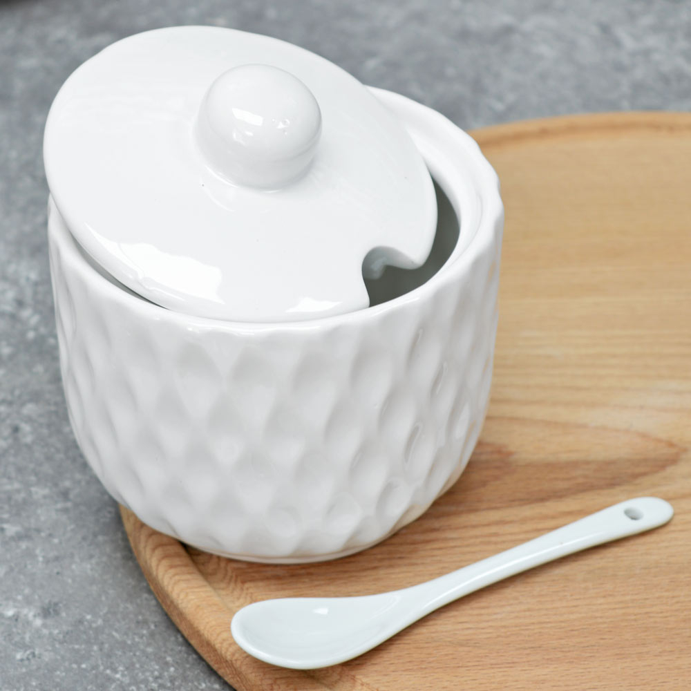 Сахарница 520мл с ложкой "Жемчужная волна"