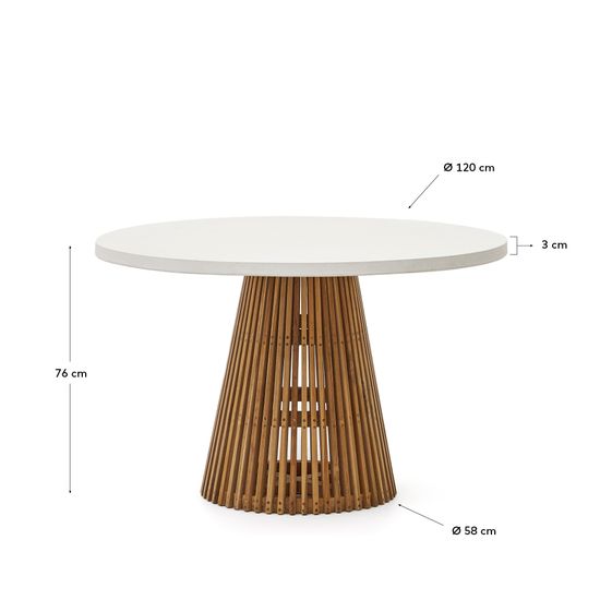 Alcaufar Круглый уличный стол из массива тикового дерева Испания La Forma
