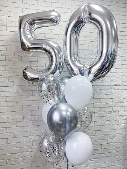 Фонтан из шаров "50 лет"