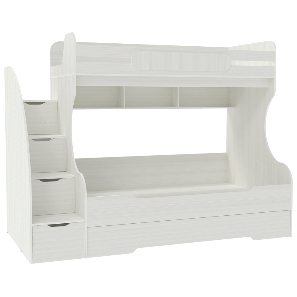 Трехъярусная кровать КарИВи БИГ Белое Дерево Белое Дерево