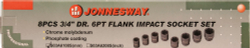 S03A6108S Набор головок торцевых ударных 3/4", 26-38 мм, 8 предметов