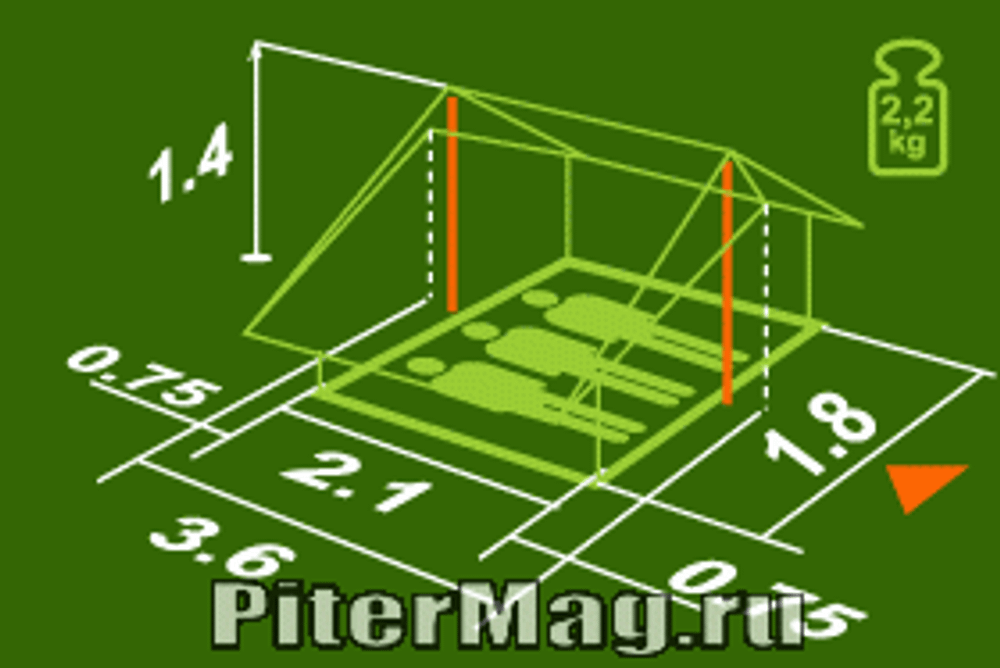 Однослойная палатка Нормал Скат 3