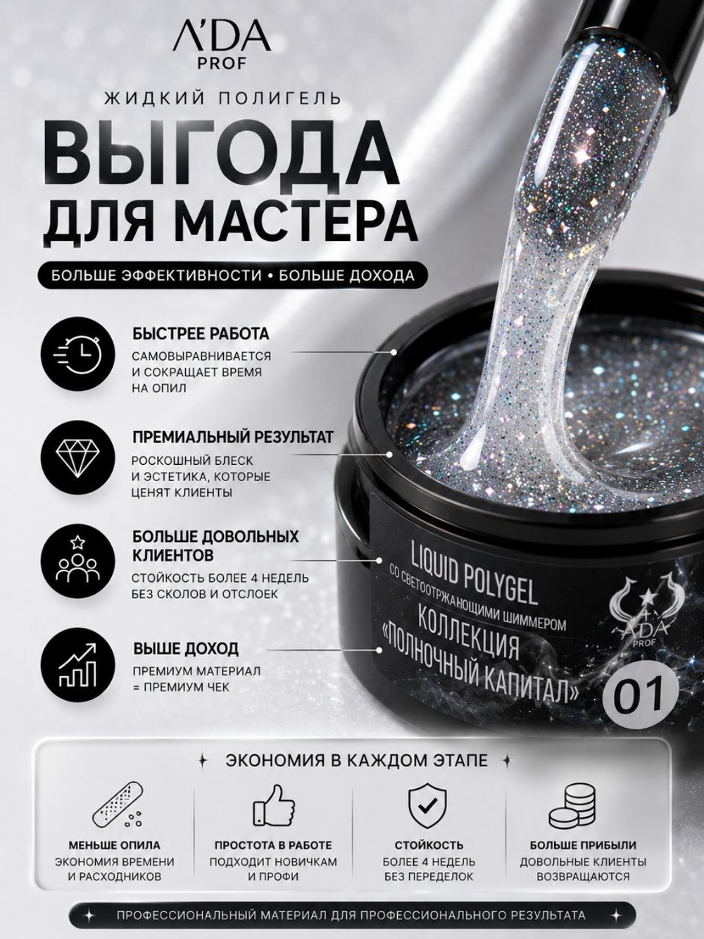 Набор жидких полигелей светоотражающих 30 гр