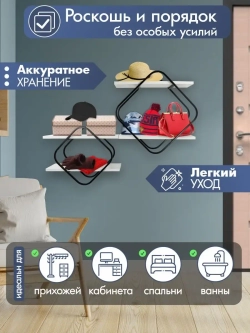 Комплект Полок Ромб-2 черный