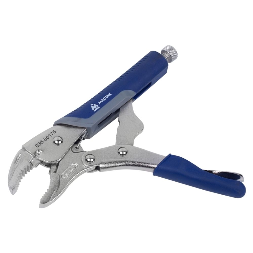МАСТАК (036-00175H) Зажим с фиксатором 175 мм, фигурные губки