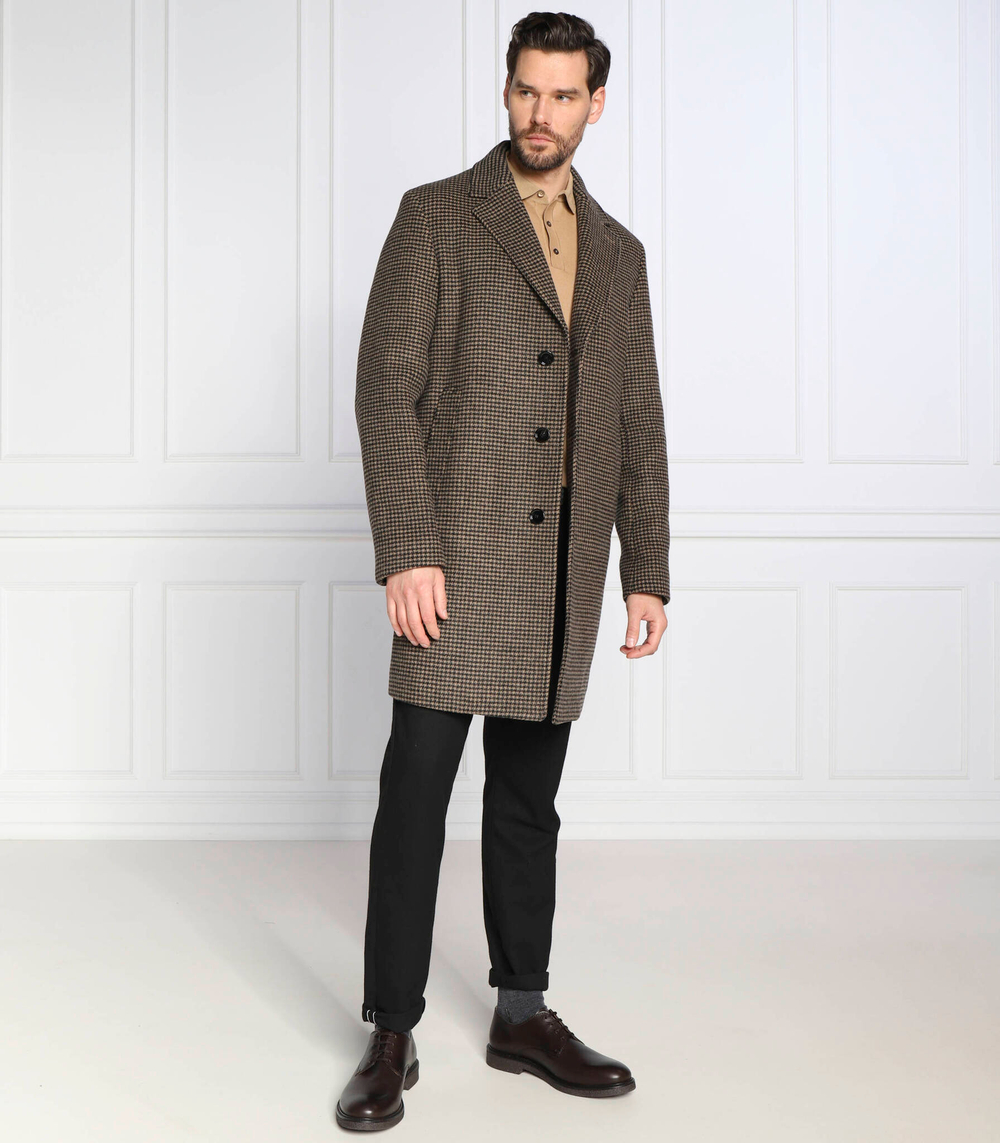 Хлопковое пальто c-cam BOSS BLACK - коричневый(50479495)