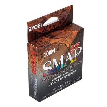 Шнур SMAP PE8X-100M 1.0# Multi Colour 0,165мм Ryobi