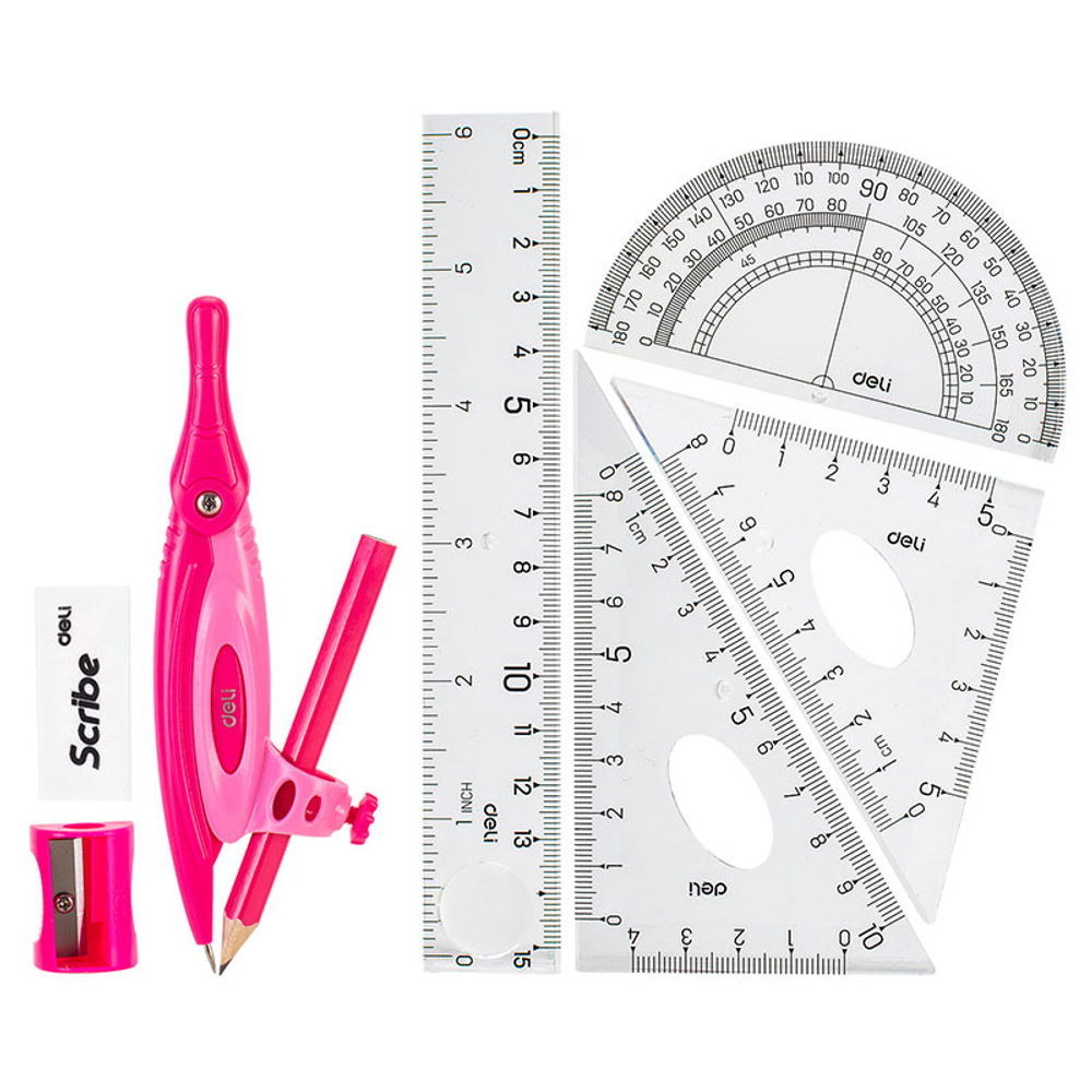 Готовальня Deli "Peoneer",  8 предметов, 128х221х17 мм, европодвес