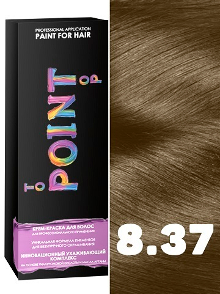 POINT. Краска для волос, тон №8.37, Блондин бронзовый 100мл