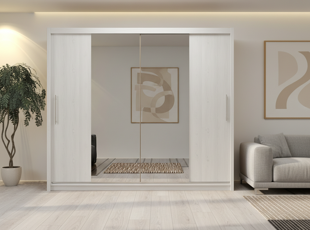 Шкаф-купе Айгерим 2 Белый Фасадный 0101  210*45*260