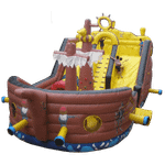 Большой надувной батут-горка "Фрегат"