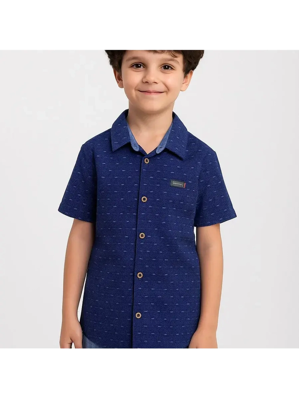 Рубашка с короткими рукавами для мальчика стрейч