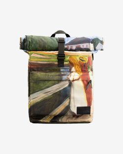 Рюкзак Rolltop Девушки на мосту (Эдвард Мунк) зеленый