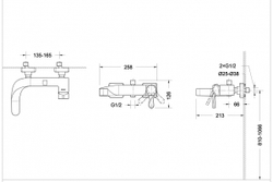 Смеситель для ванны c коротким изливом Bravat Wave