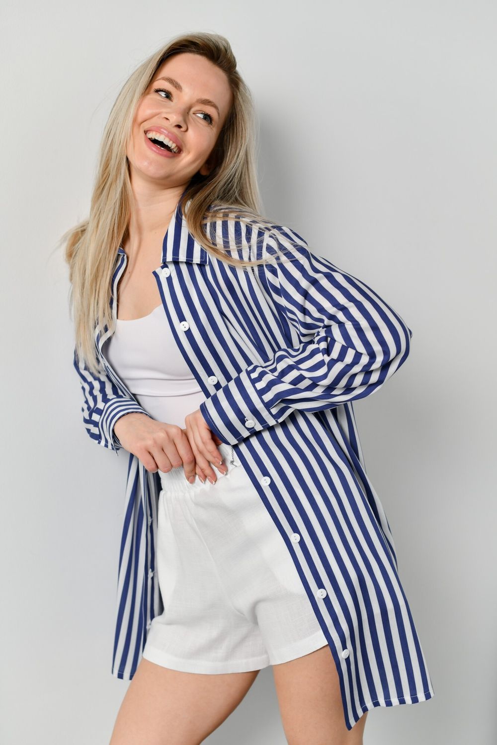 Блузка (рубашка) Тропический рай-2 Виотекс СИНИЙ