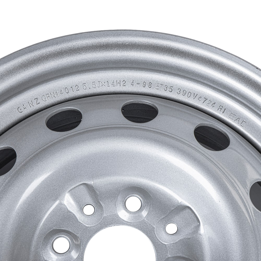 Диск штампованный R14 5.5J 4x98/58.6 ET35 GANZ Silver GRN14012 12 (отверст)
