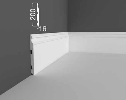 Плинтус напольный под покраску P16.200.16 МДФ Deartio 200x16x2070 мм