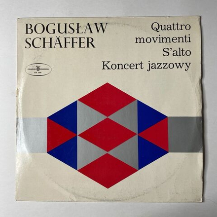 Винтажная виниловая пластинка LP Boguslaw Schaffer Quattro Movimenti, S'Alto, Koncert Jazzowy (Польша 1978)