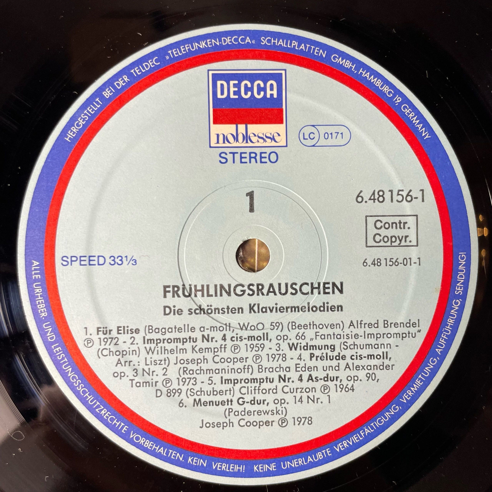 Винтажная виниловая пластинка LP Сборник Классической Музыки Fruhlingsrauschen Весенний Шум (Германия 1984)