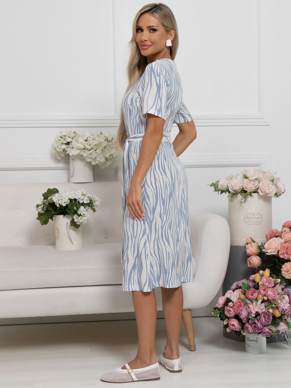 Платье Тесса (бело-голубое) П15930-45М LT Collection