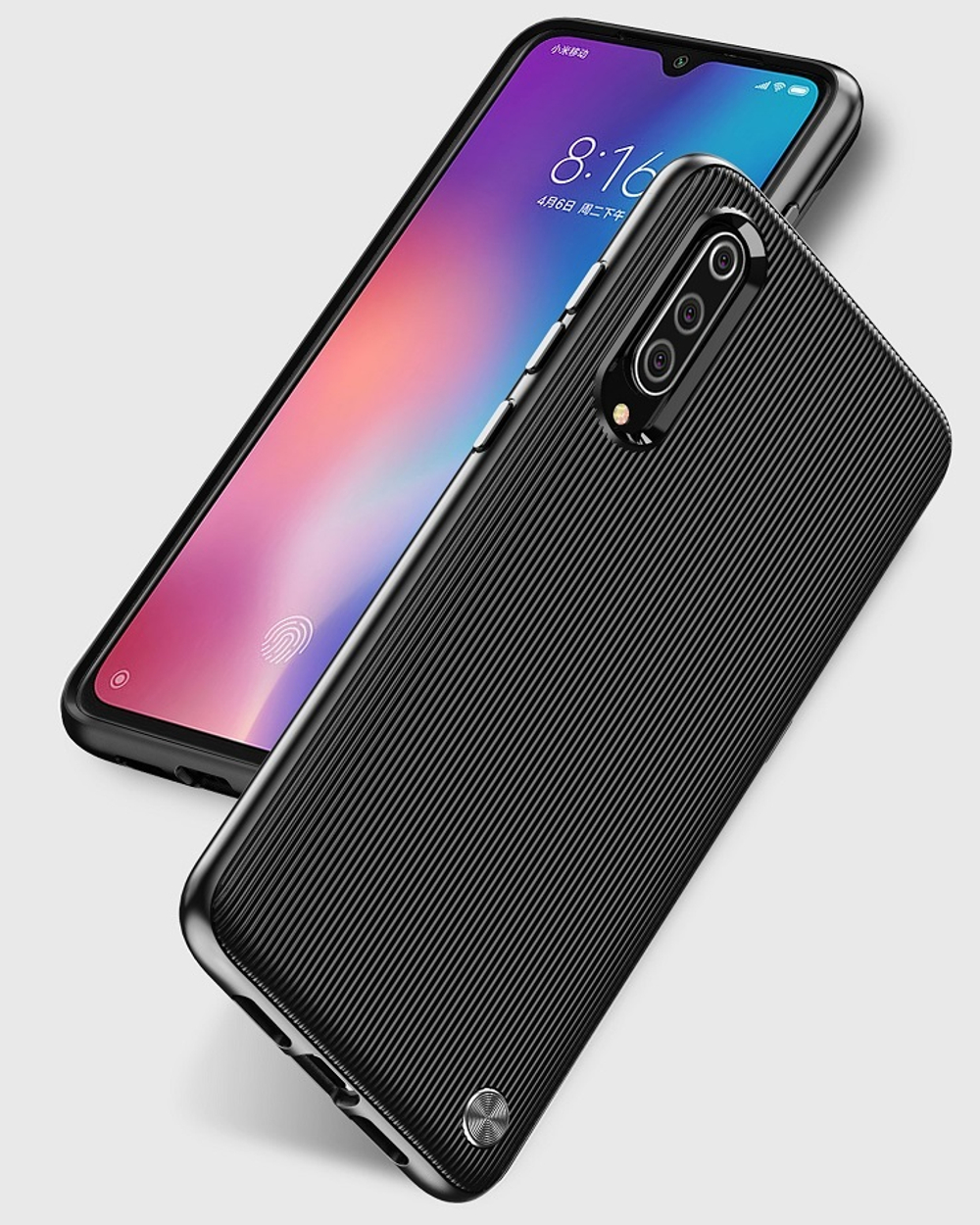 Чехол для Xiaomi Mi 9 (9 Pro 5G) цвет Black (черный), серия Bevel от Caseport