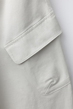 ZARA БРЮКИ КАРГО, ЦВЕТ СЛОНОВОЙ КОСТИ