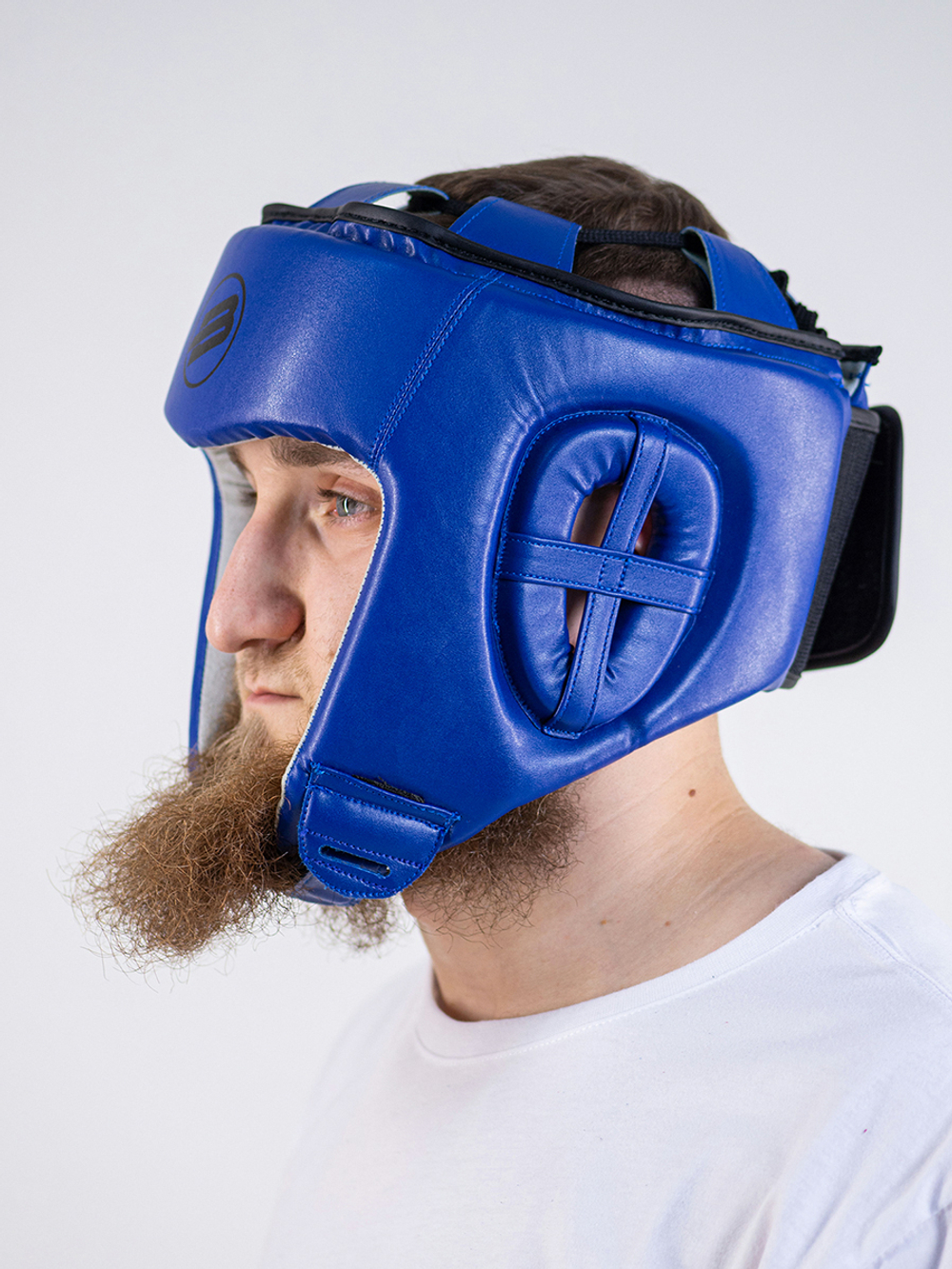 Шлем боевой BoyBo, BH200, иск. кожа, синий