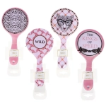 Расческа массажная круглая «Коллекция ИМАНИ - ЭКЛЕО», микс 4 дизайна, 22*10см (PVC подвес)