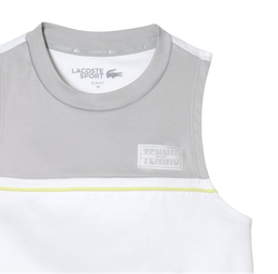 Женский топ теннисный Lacoste Contrast Stretch Cotton Sport Tank - белый