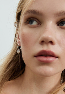 STRADIVARIUS Набор из 9 пар сережек в форме сердца и колец, серый