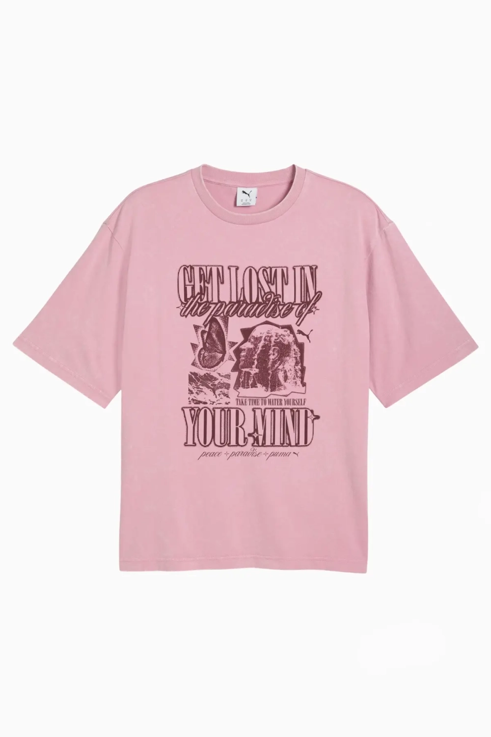 Футболка Puma Graphics Paradise Mindset Washed Boxy Tee - розовый