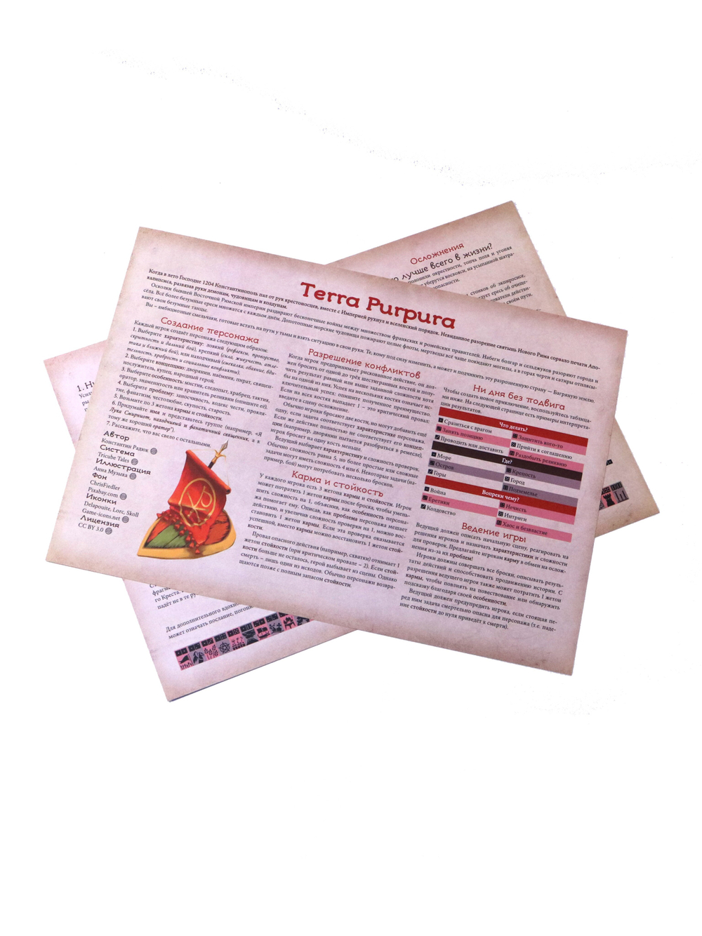 Одностраничная настольная ролевая игра Terra Purpura