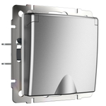 Розетка влагозащ. с зазем. с защит. крышкой и шторками (серебряный матовый)