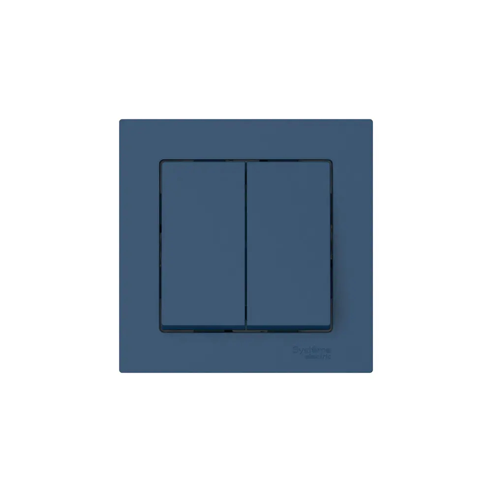 ATLASDESIGN 2-клавишный ВЫКЛЮЧАТЕЛЬ, сх.5, 10АХ, в сборе, быстрозажим. клем., АКВАМАРИН