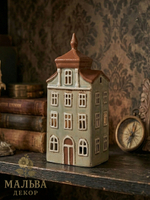 Подсвечник "Домик - Амстердам" зеленый 12x9x25 см Clayre & Eef