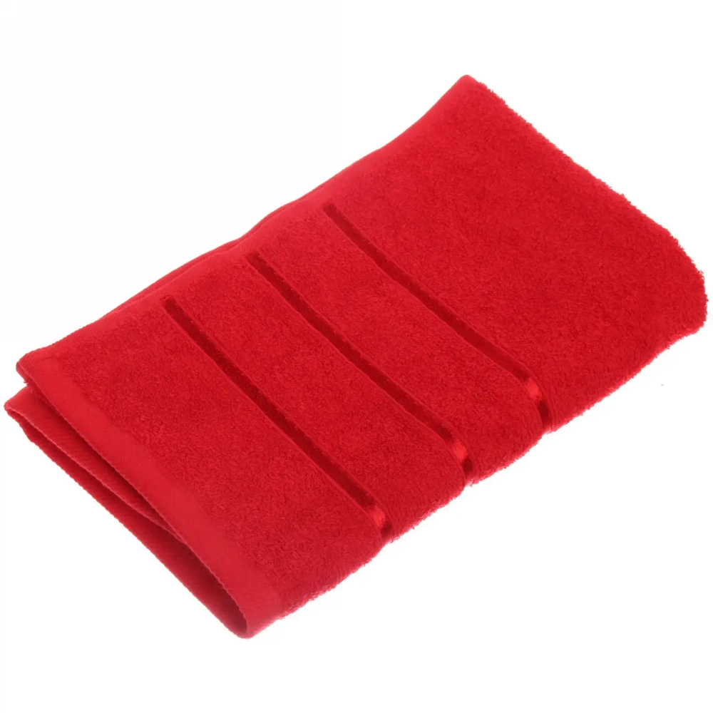 Полотенце махровое 50*90см «LUNA» цвет красный 02050 плотность 360гр/м2