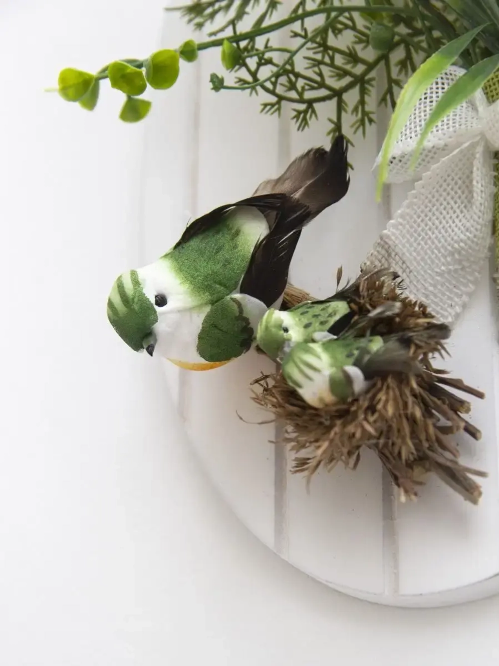 Панно "Птички" с искусственными цветами 36*28 см