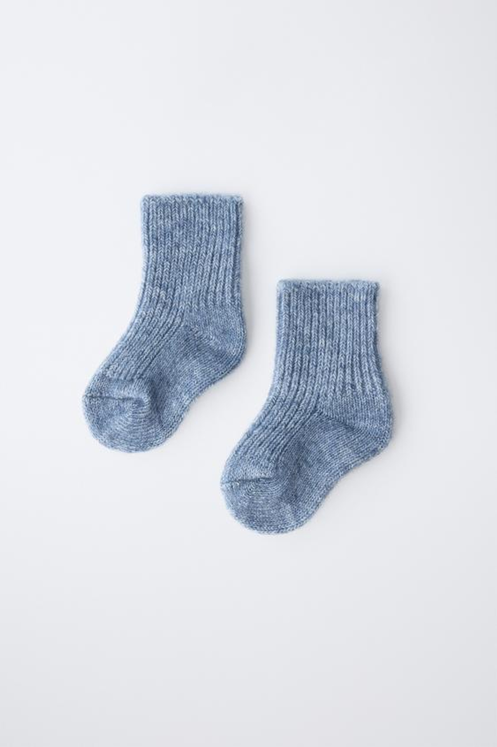 ZARA НОСКИ ИЗ ШЕРСТИ И КАШЕМИРА, СИНИЙ МЕЛАНЖ
