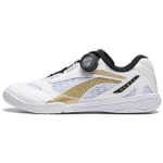 Li Ning Abrasion Resistant Low top Table Tennis Shoes Unisex White Gold Black