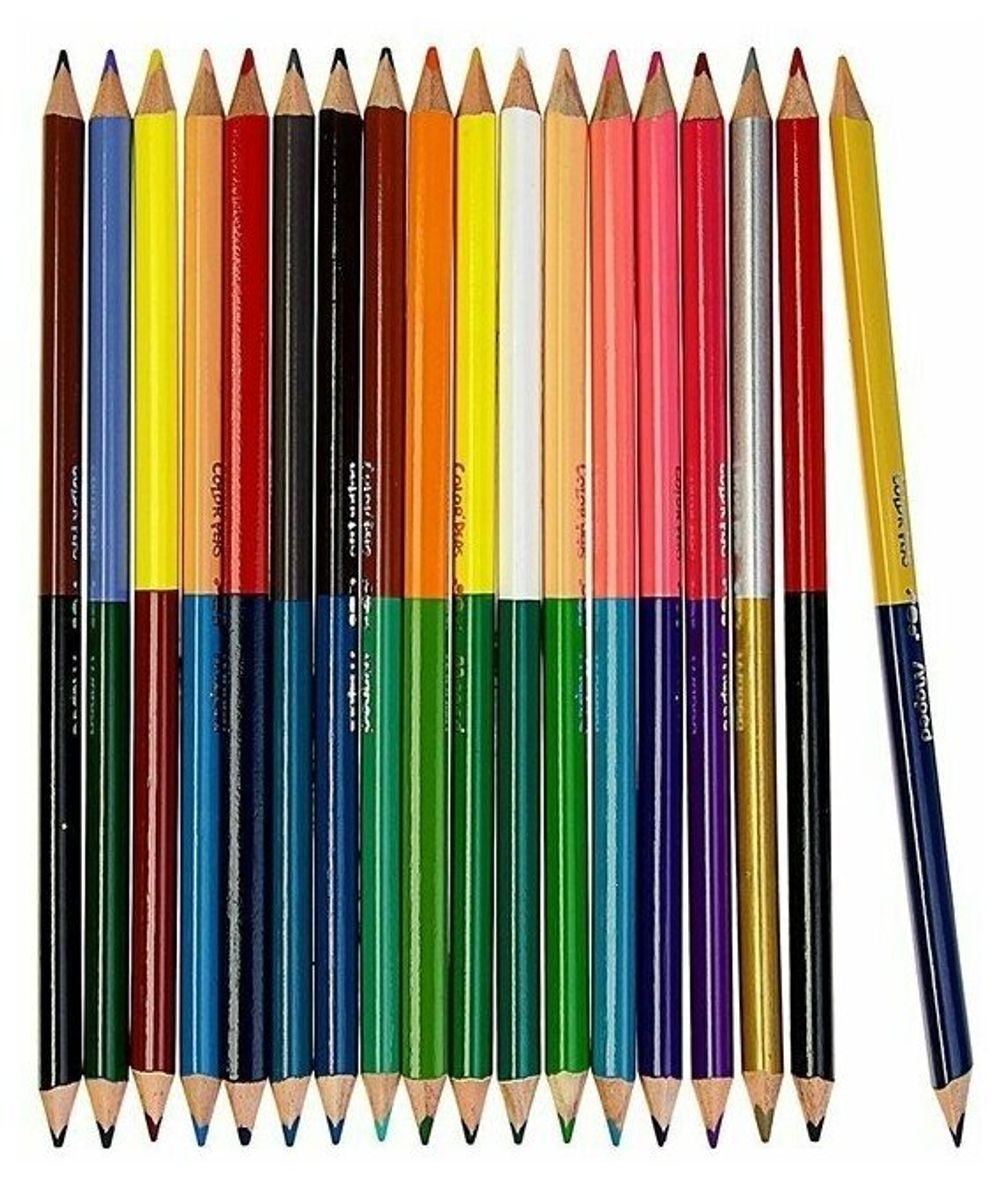 Карандаши двусторонние MAPED (Франция) "Color'Peps Duo", 18 штук, 36 цветов, трехгранные, 829601