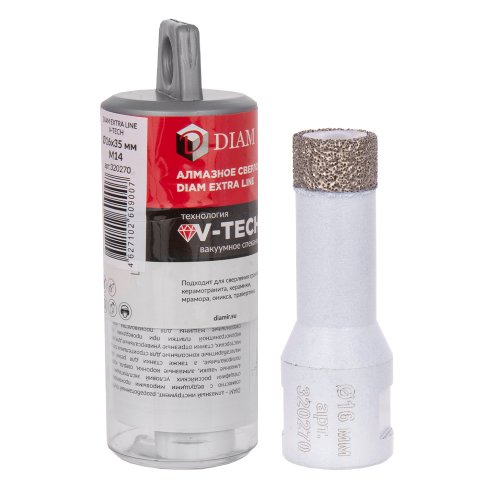 Коронка алмазная DIAM 16х35 М14 Extra Line V-TECH   320270
